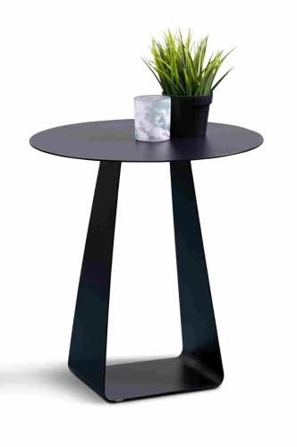 M2 Kollektion Freddy 3 – Runder Couchtisch (Ø 45 cm, H 50cm) – Hochwertiges, schwarz pulverbeschichtetes Metall – leichtes Gewicht und Pflegeleicht