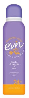 EVIN | Deodorant för kvinnor Spray Vaniljbär och rosa, söt mysk doft, aktiv formel för 24 h, 150 ml