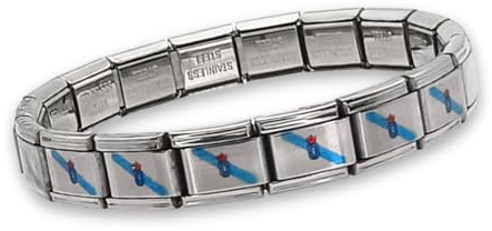 Feyma Pulsera con la Bandera de Galicia, Eslabones de Acero Inoxidable, Brazalete Ajustable para Hombre y Mujer, Regalo Simbólico Gallego