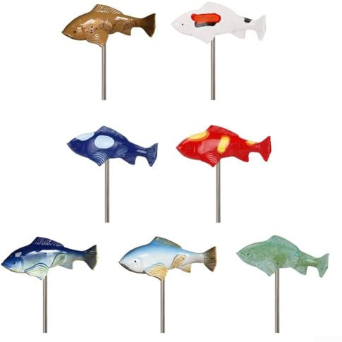 Magnifique sculpture de poisson koï pour embellir votre bassin de jardin en résine (vert)