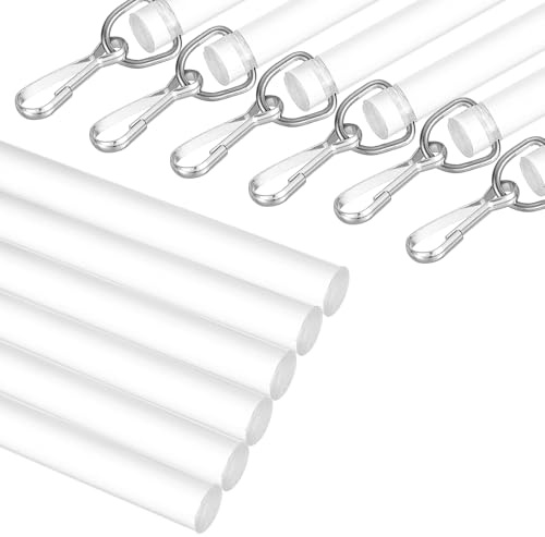 sourcing map 12 Acrylic Drapery Wand Curtain Pull Rod with Hook 6Pcs | Invisible Universal Tilt Wand Replacement Part,for High Hanging Curtain Opening-Closing,Clear