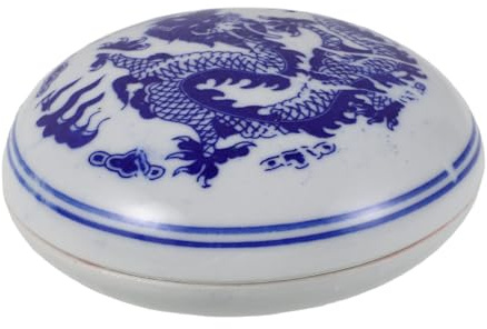 NUOBESTY Almohadilla Redonda Yinni de Cerámica con Caja de Porcelana para Sellos de Nombre y para Principiantes y Decoración de Oficina