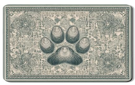 Paw Print Dish Drying Mats For Kitchen Counter, Vintage Absorbent Rubber Dish Drainer Rack Mat, Rustic PU Leather Drying Pad For Coffee Bar Protector 12x20 Inch