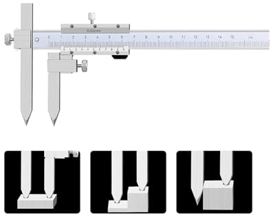 KUNYOS Calibro a corsoio con foro centrale, campo di misura 150 mm, 200 mm, 300 mm, strumento di misura in acciaio inossidabile 4Cr13, Ad Fc1412(Ad Fc 2040)