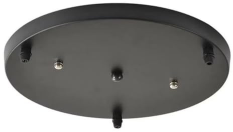 AstrizLamp Rosace Plafond Luminaire en Métal 3 Trous, Cache Fil Lustre Noir Rosace Plafond Multiples Base Ronde-35cm Fixation Plafonnier Auvent, Suspension Luminaires avec Accessoires
