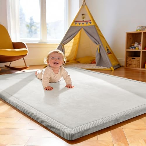 Treeboy krabbelmatte spielmatte Baby Kinder spielteppich 120x170x2cm Grau