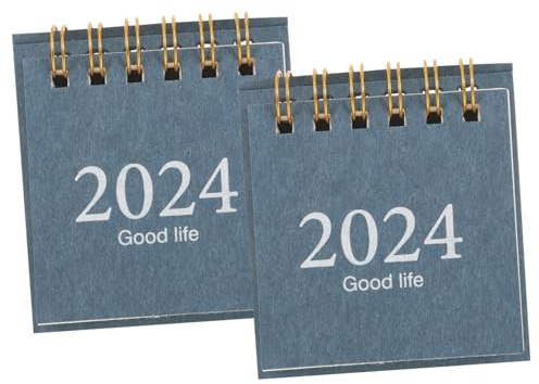 DOITOOL 2 Stück Mini Tischkalender Tageskalender Tischkalender Mini Monatskalender 2024 Jahreskalender Planer Kalender Für Monatliche Memo