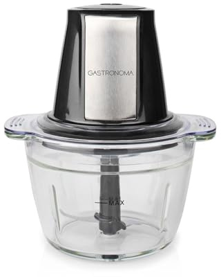 Gastronoma Zerkleinerer Küche Elektrisch - Food Processor - Schwarz/Silber | 1000 ml Zwiebel Zerkleinerer - Chopper - 500 W - Glas