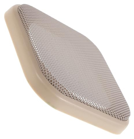 HOMSFOU Grille de Protection Carrée Beige pour Haut-Parleur de Voiture Solide et Élégante en Fer et Plastique avec 4 Vis pour Applications Automobiles
