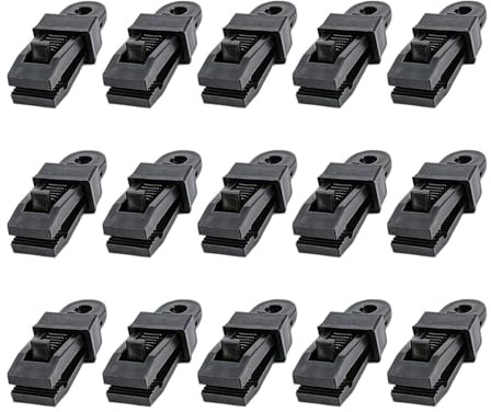 Genérico Clip per teloni resistenti, 15 pezzi, mollette di fissaggio forti per esterni, clip di fissaggio per tenda da campeggio, per camion, auto, piscina, tela esterna