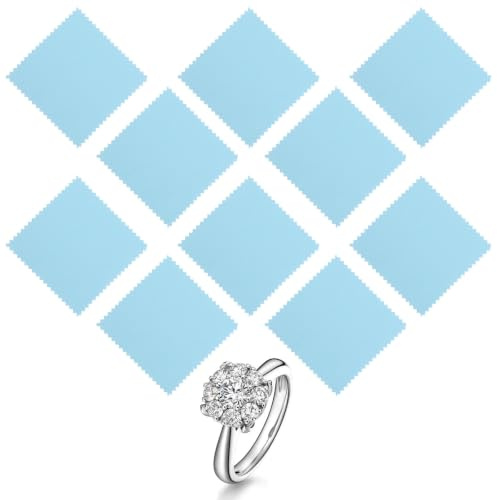 EXAOMBLE Chiffons de Nettoyage pour Bijoux en Laine Polaire 10pcs, Éliminent les Débris et Restaurent la Brillance, Adaptés pour Bijoux et Laiton, Voyages