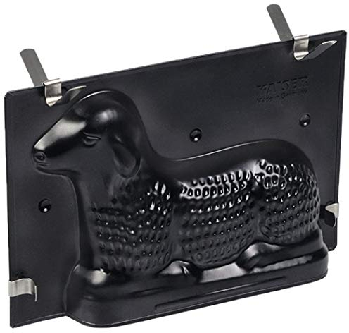 Original Kaiser 3D Osterlamm Backform 0,7l, Lamm Backform Ostern, Motivbackform mit Befestigungsklammern, antihaftbeschichtet, auslaufsicher, Schwarz