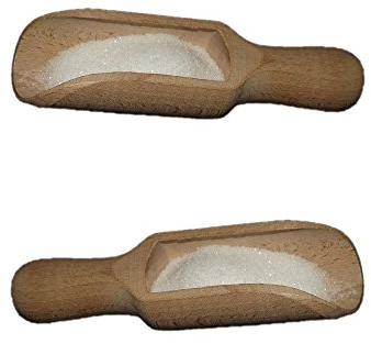 2 Holz- Schaufeln 14 cm für Salz Zucker Mehl aus Buchenholz