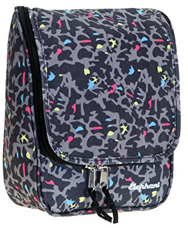 ELEPHANT Beautycase Kulturbeutel Washbag zum aufhängen 12217 Leopard Neon | Damen Herren Kosmetiktasche Travel Reise Beautycase zum Aufhängen Innentasche Badetasche Bad Camping Outdoor Gym Sauna