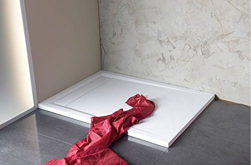 Piatto doccia minerale in ghisa con griglia per vasche da bagno 90 X 90 90 X 90 Rinne Piazza doccia vasca da bagno 90 x 90 x 4,0 cm