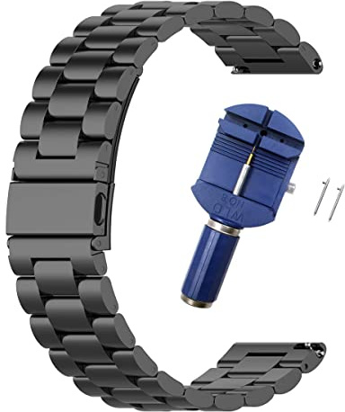 Armband Kompatibel mit Samsung Galaxy Watch 3 45mm Armband, 22mm Edelstahl Metall Uhrenarmband für Galaxy Watch 46mm/Gear S3 Classic and Frontier/Huawei GT 2 46mm/GT Active/GT 2e