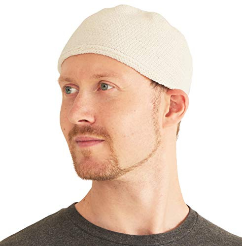 CHARM Herren Mütze Short Beanie & Strick Kopfbedeckung | Männer Skull Cap, Gebetsmütze, Muslim Kappe, Islam Kufi, Takke, für Namaz, in 2 Größen
