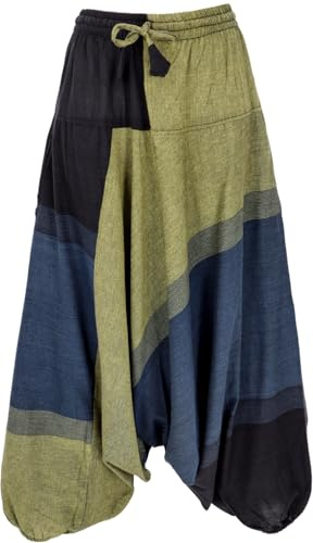 GURU SHOP haremsbyxor, ballongbyxor med mandala, aladinbyxor av bomull, kvinnor, bruna, storlek: 40, citron, 40