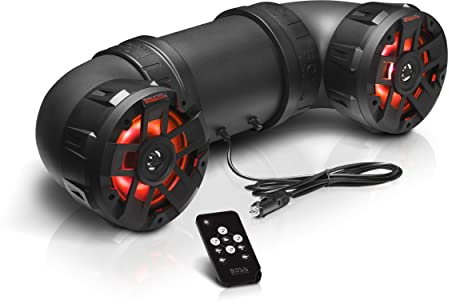BOSS Audio Systems ATV65BRGB ATV Sound System - 6.5 Inch Speakers, Tweeters, IPX5 Weatherproof, Bluetooth, Built-in Amp, Multi-Color Illumination