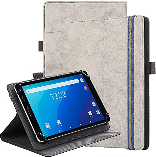 SINSO Universal Case for All 7-8 Inch Tablet (7/7.9/8/8.3), Grey | For Fire 7/Fire HD 8/iPad Mini 7/6/5/4/3/2/1/Lenovo Tab M7/M8/Samsung 8, Lightweight Protective Cover with Stand/Pen Holder