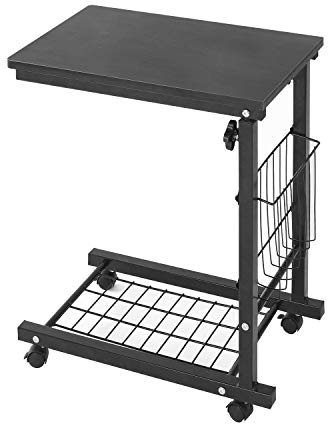 soges Tavolino da caffè Tavolino da snack Tavolino da giro regolabile Notebook portatile per laptop Lap per divano letto,ZS-C6-BK