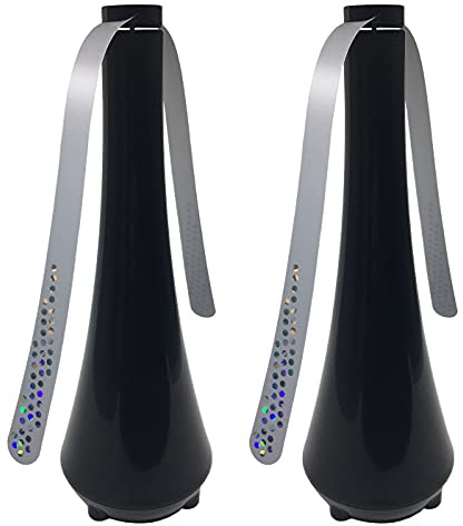 PATIOSIR Ventilador de mosca para mesas de comida en interiores y exteriores, ventilador portátil para mosca mantiene tu comida limpia (color negro, 2 piezas)