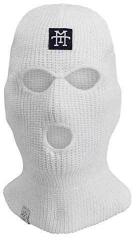Manufaktur13 M13 Balaclava - 3-Loch Sturmmaske, Sturmhaube, Skimaske in versch. Farben, Multifunktionsmaske, elastisch/dehnbar, gestrickt, geeignet für Motorrad, Fahrrad (White)