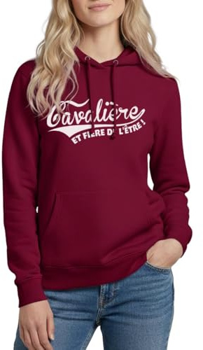 Spreadshirt Sweat À Capuche Femme Équitation Cheval Equipement, Vêtement Cavalière Et Fière De l'Être, Cadeau Équitation Sweat Cheval