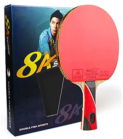 LINGOSHUN Professional Tischtennisschläger für verbesserte Ballkontrolle und mehr Spin,Carbon Tischtennisschläger für Beginnen,Fortgeschrittene / 8 Stars/Long handle