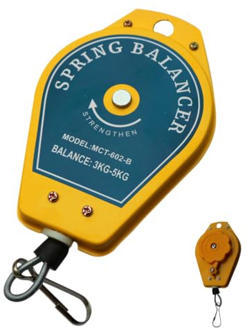 Risegun Bilanciatore a molla - Cacciavite a molla retrattile Chiave a sospensione Strumento di misurazione per fune metallica in acciaio (0.5-1.5kg)