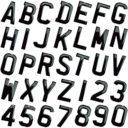 Gel 3D Number Plate Letters - 10 Digits - Self Stick On 4D Single Layer Gel