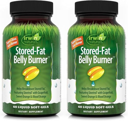 Irwin Naturals Stored-Fat Belly Burner - 72 Liquid Soft-Gels, Pack of 2 - Helps Support The Breakdown of Stored Fat - 48 Total Servings