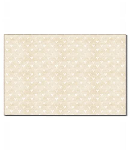 banjado Glas Magnettafel (90 x 60cm) - Magnetwand Glas - Magnetpinnwand als Memoboard - Pinnwand Magnettafel Küche, Büro, Kinderzimmer - Beige Herzen