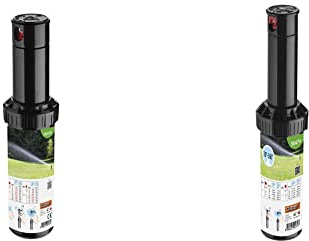 Claber 87321 Inter. IRR. TURBINA 670 mq 90478, Nero/Arancione/Grigio, 90x70x190 cm & 90474 Irrigatore a Turbina di Media Gittata, Nero, 70x55x150 cm