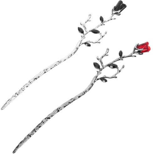 Lurrose 2 Stücke Vintage Blumen Haarstab Chinesischer Haar Sticks Haarnadel Retro Haarnadeln Kopfschmuck Haarschmuck Kopfschmuck für Mädchen Frauen