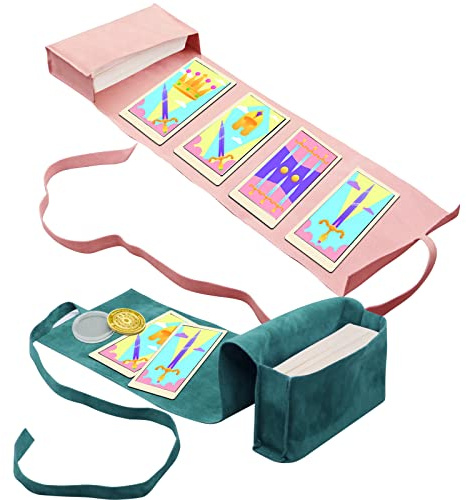 HINGTAI Das 3-teilige Tarot-Kartenhalter-Taschen-Set,Tarot-Zubehör, Tarot-Stoffbeutel, Kartenhalter für Spielkarten und Tarot-Karten, Oracle-Deck