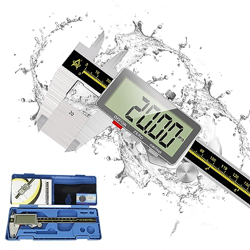 Digital Caliper,ACEMETER 0-6 Vernier Calipers Measuring Tool-Electronic Micrometer with Large LCD Screen,Metal Metric Measure Caliper for Engineer Carpenter,Auto-Off Feature,Inch/Millimeter