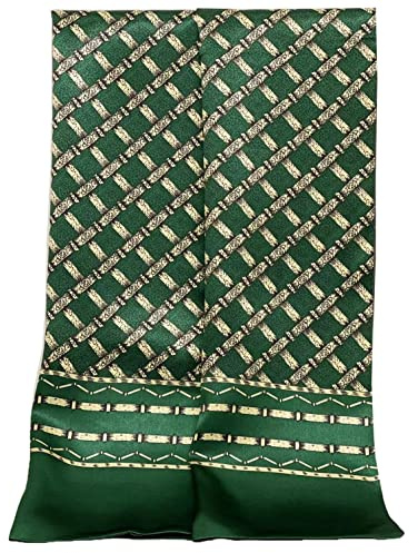 XUYUZUAU Herren-Schal, 100 % Seide, doppellagig, modisch, Halstuch, Grün (Bamboo Green)