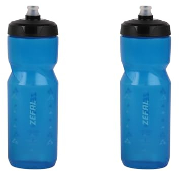 ZEFAL Pack Sense Soft 80 - Set di due Borracce Bici e MTB - Borraccia Ciclismo e Sportiva Flessibile e Inodore - Borraccia Bici Senza BPA - Tappo in Silicone - Blu Trasparente, 2 x 800ml