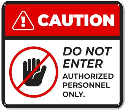 PVC0049 Hinweisschild mit Aufschrift Caution Do Not Enter Authorized Personnel Only, 20,3 x 22,9 cm, Premium-PVC-Schild für Arbeitsplatz, Lager, Baustelle, OSHA-Verordnung, wetterfest,