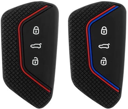 Autoschlüssel Schutzhülle Kompatibel mit VW Golf 8 - (2 Stück) Schlüsselhülle aus Silikon für vw Schlüsselhülle, Autoschlüssel Hülle vw, Flexibel und rutschfest, Kompatibel mit Mehreren Modellen