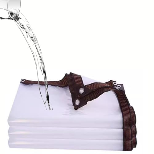DSFHVBDD wasserdichte Transparente Plane 9×11m, Abdeckplane Wasserdicht, Gewebeplane Transparent, Schutzplane Gartenmöbel, PE Abdeckplane, Faltbar Abdeckplane, Regenschutz Windschutz (9×11m)