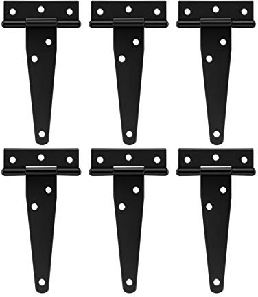 LXYDPZ 6-teiliges Scharnier, 4 Zoll T-förmiges rostfreies Eisen-Lichtschuppentor, Stütztür-Hardware-Zubehörscharnier