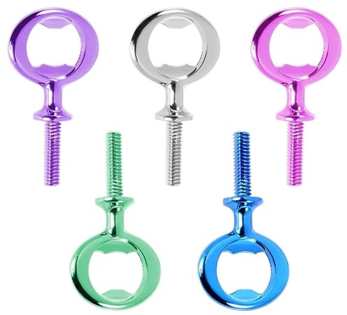 TOBEOME 5er-Pack Leerer Edelstahl-Bieröffner-Einsatz, DIY-Öffner-Hardware, Öffner-Einsätze, Gemischte Farben, Öffner-Metallöffner-Sets