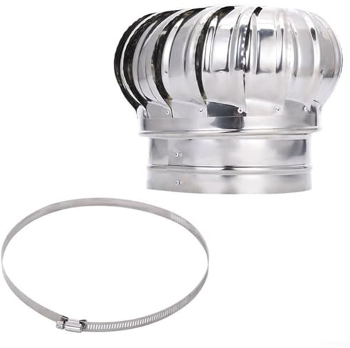 Chimney Spinner Cowl Stainless Steel Chimney Cowl Cap Vent Top Exhaust Cap Flue Pipe Cover(Ø150 MM)