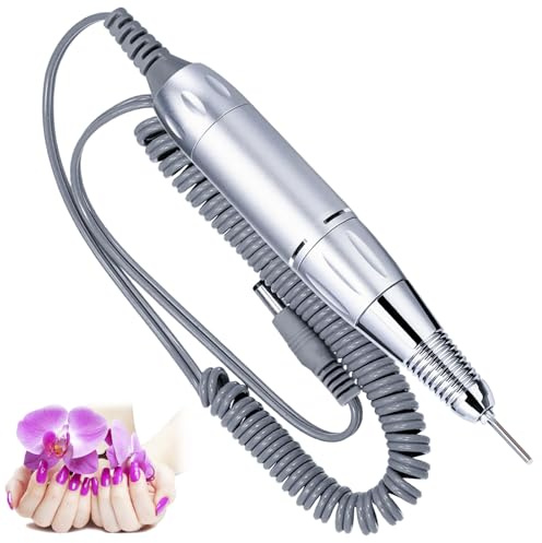Qivine Nagelbohrgriff für 12V Nagelfeile Elektrisch, 35,000 U/Min Ersatzgriff für Elektrische Nagelfräser, Nagelfräse Nagelbohrer für Nail Art