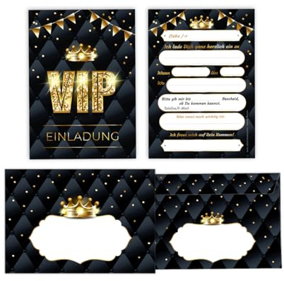 Minkocards 10 Einladungskarten incl. 10 Umschläge zum Geburtstag Kindergeburtstag VIP Disco Jungen Mädchen Jungendliche Erwachsene Einladung Geburtstagseinladungen