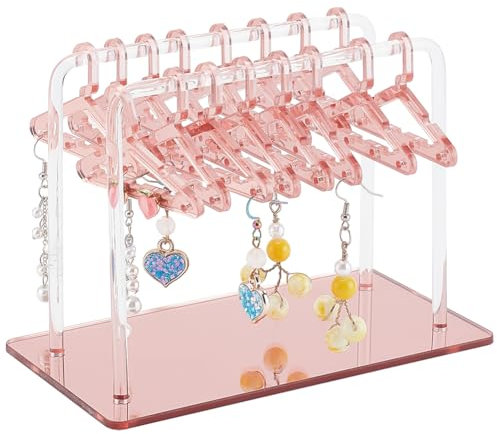 PH PandaHall 2-Reihen Acryl-Ohrring-Halter, Ohrring Hanging Organizer Mantel-Schmuck-Display baumeln Acryl Ohrstecker Display Rack für Einzelhandel, persönliche Ausstellung, 8x15x11cm
