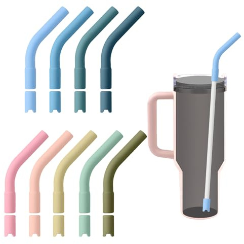 9stk Silikon Strohhalm Spitze mit Sockel, Wiederverwendbare Silikon Strohspitze Strohhalm Spitze Tips Silikon Trinkhalm Spitzen Passend für Strohhalme mit 8-10cm Durchmesser(Mehrfarbig)