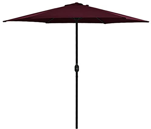 THOYTOUI Sonnenschirm, Fishing umbrella Angelschirm Fischerschirm Angel schirmzelt Geeignet für Balkon Terrasse Veranda Garten mit Aluminium-Mast 270 x 246 cm Bordeauxrot
